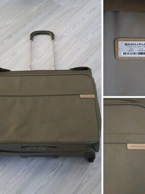Briggs & Riley U376-7 24" Garment Bag Green Luggage Wardrobe Rolling Suitcase